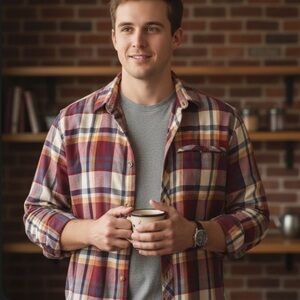 ExOfficio Men’s Plaid Flannel Shirt L - Gorpcore Tech Outdoor Heritage Button Up